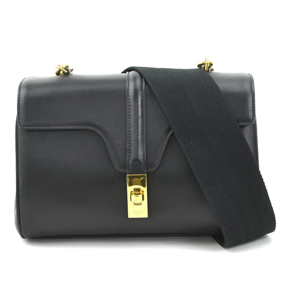 CELINE Black Leather Shoulder Bag - Picture 1 of 5